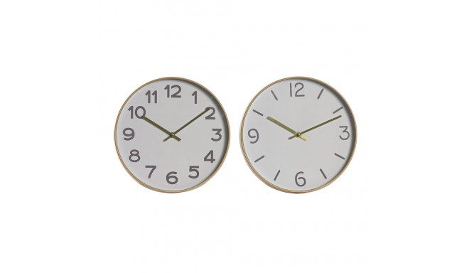 Wall Clock Home ESPRIT White Golden PVC 30 x 4 x 30 cm (2 Units)