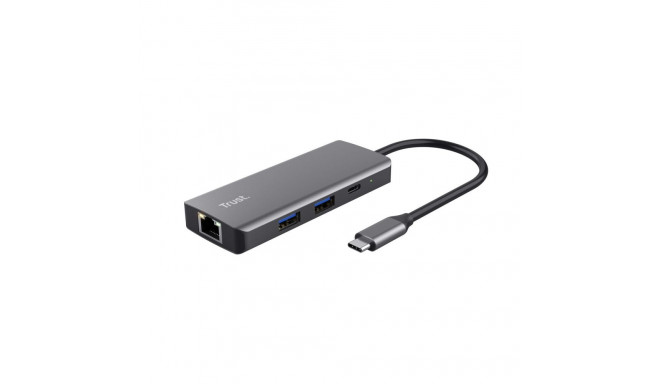 USB-jaotur Trust 24968 Hõbedane (1 Ühikut)