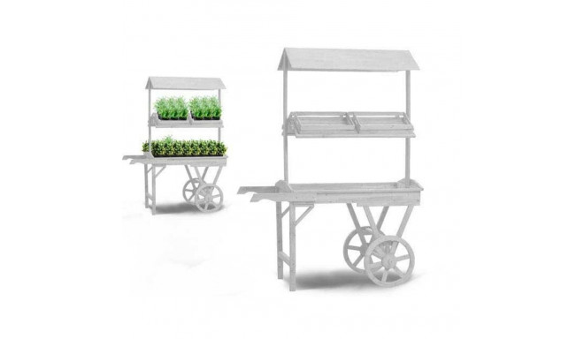 Flowerpot Standt with Wheels Ibergarden WP15055-1 WP15055-1 White Fir wood 118 x 176,5 x 58 cm