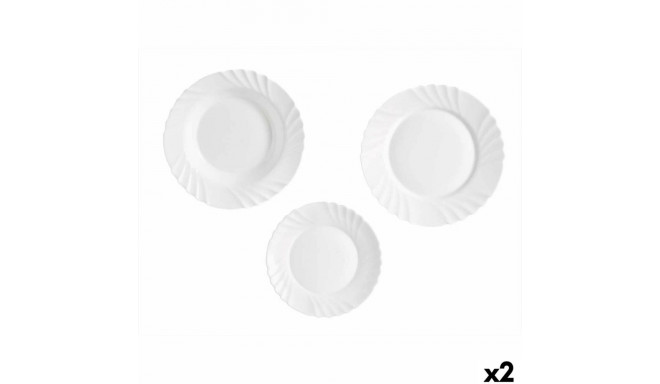 Nõude Komplekt Vivalto F-LBP100-80-90 F-LBP100-80-90 Valge Opaalklaas (2 Ühikut)