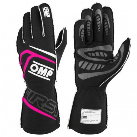 Karting Gloves OMP MY2025 Black Fuchsia FIA 8856-2018 - S