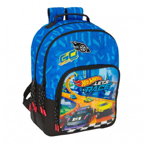 School Bag Hot Wheels Let's race Blue Black 32 x 42 x 15 cm