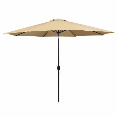 Marbueno Parasol Acero 8 Varillas D300 cm Poliéster Marrón Jardín, Piscina, Terraza