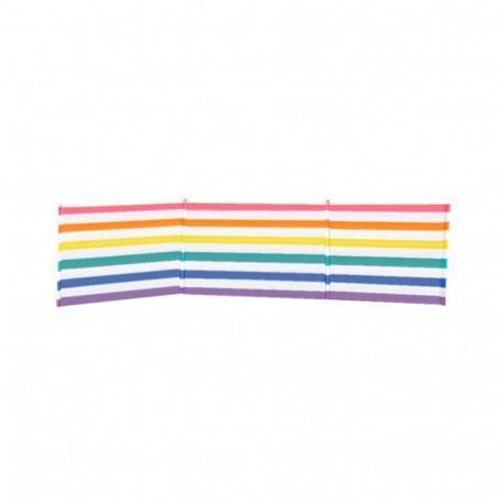 Windbreak 4 Poles Steel Polyester Stripes 360X80 cm Beach, Pool, Garden, Camping 10496