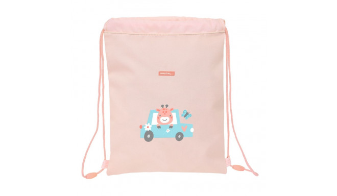Backpack with Strings Safta Jirafa Coral 26 x 34 x 1 cm