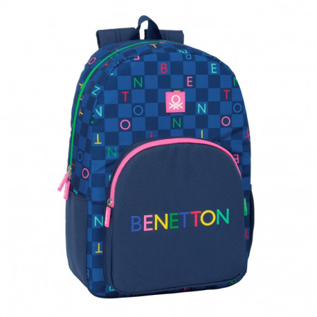 Kooliseljakott Benetton Damero Meresinine 30 x 46 x 14 cm