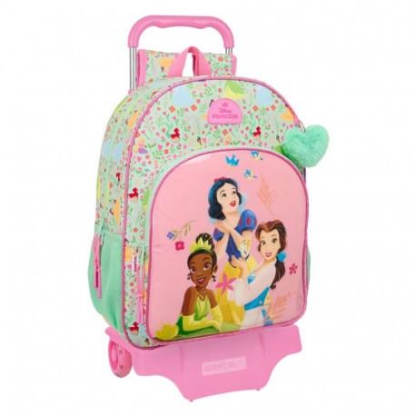 Kooliseljakott Disney Princess Bloom Roheline Roosa 33 x 42 x 14 cm