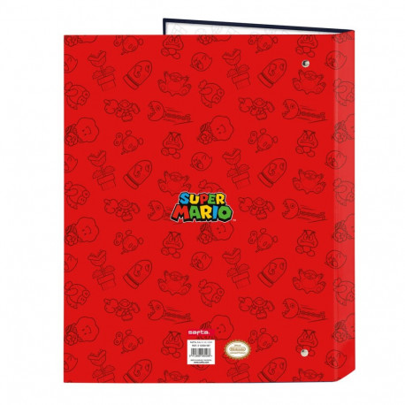Ring binder Super Mario Trick Red Dark blue A4 26.5 x 33 x 4 cm