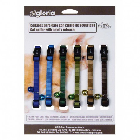 Cat Collar Gloria Fashion Multicolour Smooth 6 Units