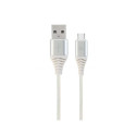 Gembird CABLE USB-C 1M SILVER/WHITE/CC-USB2B-AMCM-1M-BW2