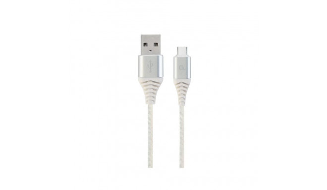 Gembird CABLE USB-C 1M SILVER/WHITE/CC-USB2B-AMCM-1M-BW2
