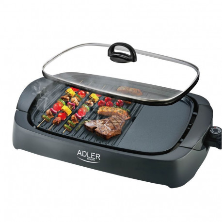 Adler Electric Grill AD 6610 Table, 3000 W, Black, Glass lid