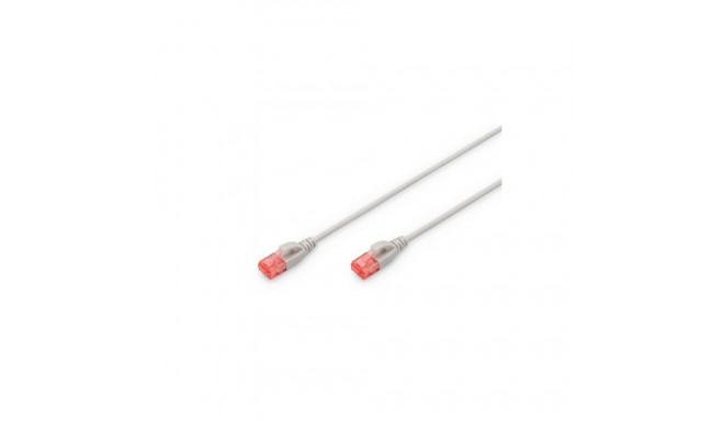 Digitus CAT 6 U-UTP Slim patch cord Patch cord, Modular RJ45 (8/8) plug, 2 m, Grey