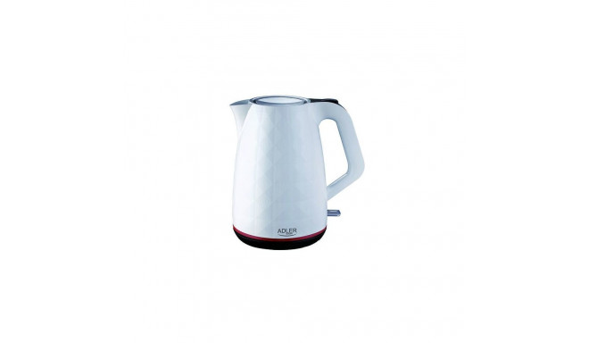 Adler Kettle AD 1277 Standard, Plastic, White, 2200 W, 360 rotational base, 1.7 L