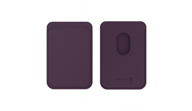 Evelatus Universal iPhone Genuine leather wallet with MagSafe Deep Purple