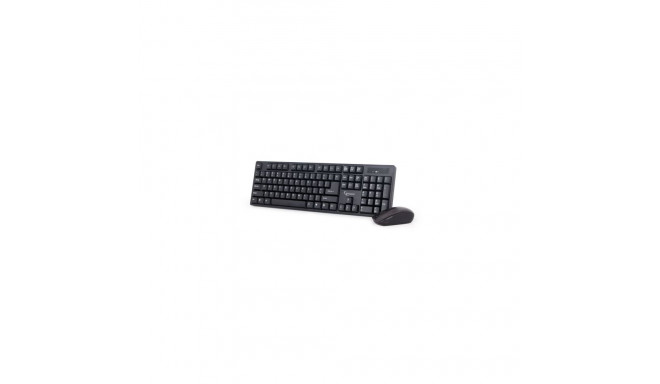 Gembird KBS-W-01 Keyboard and Mouse Set, Wireless, Mouse included, Batteries included, US, Black, Nu