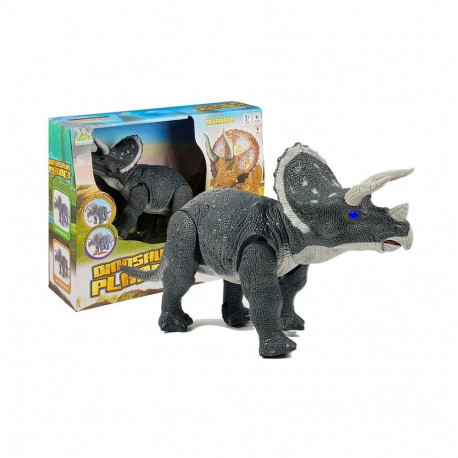 Duży Dinozaur Na Baterie Triceratops Szary