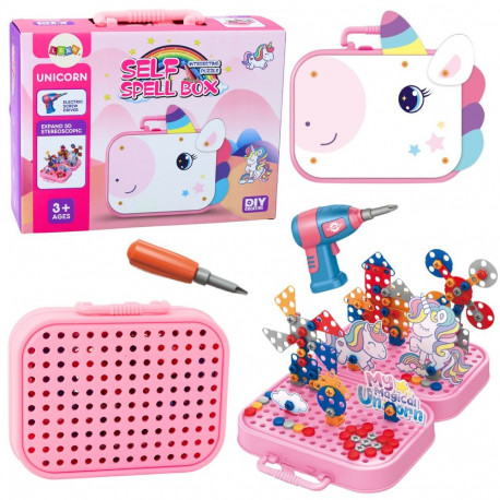 ehitusklotside komplekt kruvikeeraja ükssarvik DIY