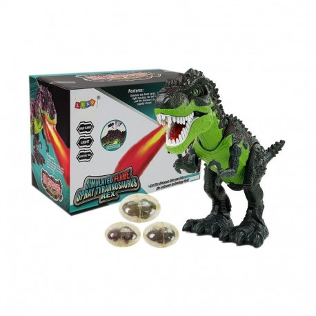 dinosaurus patareidega muneb mune puhub tuld ja auru, roheline