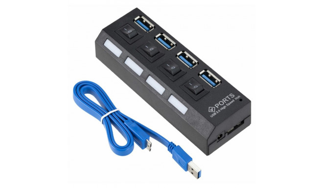 AK244B usb 3.0 4-pordiline jaotur b/z