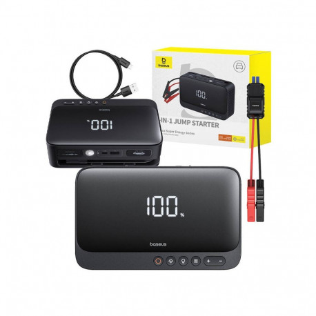 Powerbank / auto hüppestarter 600A 1500 mAh / 14,8 V / 22,2 Wh, USB + USB-C 5V 2,4A Super Energy BAS