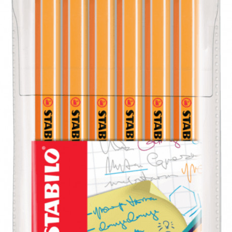 Tindipliiats Stabilo Point 88 fineliner 0,4mm, 6värvi/kompl, neoon