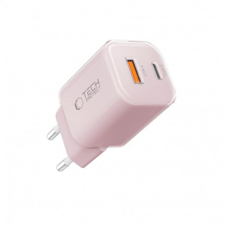 TECH-PROTECT NCM33 2-PORT NETWORK CHARGER PD 33W / QC3.0 BABY PINK