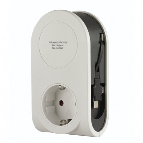 REV USB laadija Flex 3in1 0,8 m + 1x pistikupesa