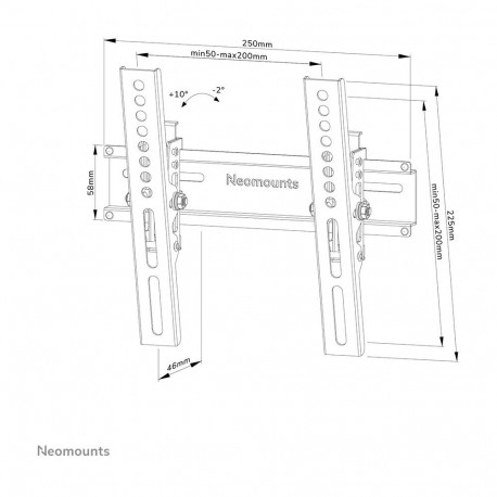 Neomounts seinakinnitus 24-55' ekraanidele 25KG must