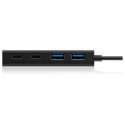 "USB HUB 5Port ICY BOX 2xUSB3.0 2xUSB-C 1xUSB Power Delivery 60W SuperSpeed passiv Black"