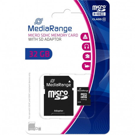 "CARD 32GB MEDIARANGE MicroSDHC Klasse 10 45 MB/s 15 MB/s"