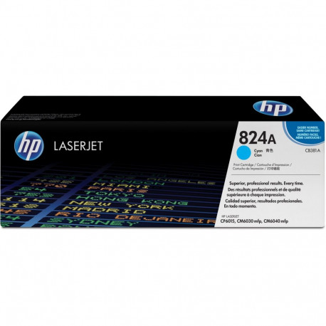 "HP 824A original Colour LaserJet Toner cartridge CB381A cyan standard capacity 21.000 pages 1-pack"