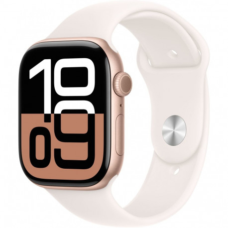 "APPLE Watch Series 10 GPS + Cellular 46mm Rose Gold Aluminium Case with Light Blush Sport Band - M/