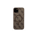 Guess 4G Collection Leather Metal Logo MagSafe Case for iPhone 15/14/13 - Brown