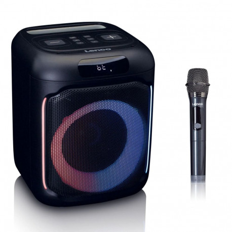 Lenco Bluetooth speaker with light and microphone PA-101BK