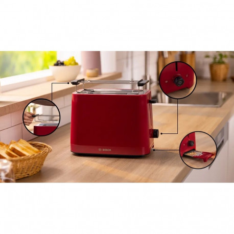Bosch Compact röster TAT3M124 MyMoment 2 avaga plastist korpus punane