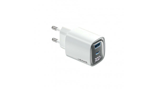 USAMS CC229 30W GaNUSB-C/USB-A kiirlaadija XC seeria valge CC229TC02