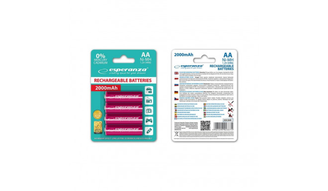 Esperanza Red AA / R6 2000mAh battery 4pcs.