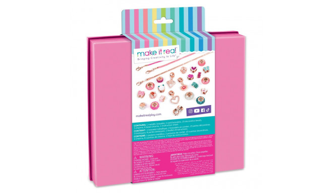 MAKE IT REAL DIY halo charms bracelets set "Think pink"