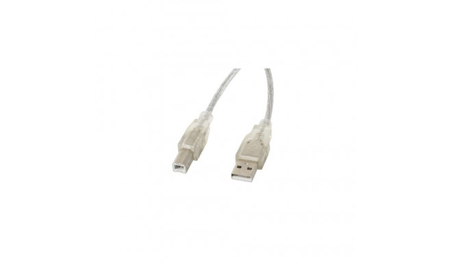 Lanberg CA-USBA-12CC-0030-TR USB kaabel USB 2.0 3 m USB B läbipaistev
