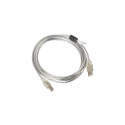 Lanberg CA-USBA-12CC-0030-TR USB-kaabel USB 2.0 3 m USB B läbipaistev