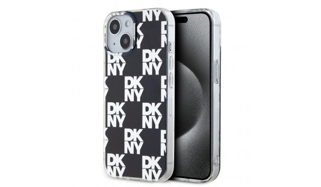 DKNY - DKNY PC/TPU Checkered Pattern Case for iPhone 15 Black