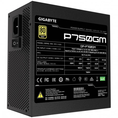 Power Supply Unit - Gigabyte P750GM 750W 80 PLUS Gold ATX Black