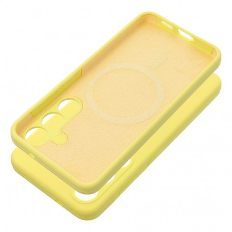 Case for Samsung S25 PLUS Silicone 2mm (camera protection) compatible with MagSafe yellow