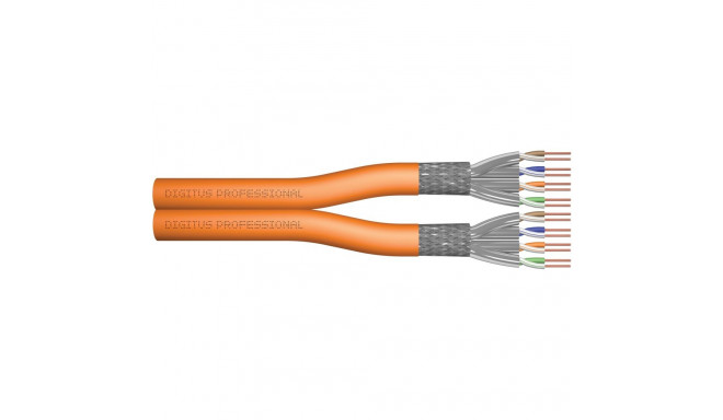 "DIGITUS Instal-kab Cat7 S/FTP tw.Pair 100m oran AWG23/1 Dupl"