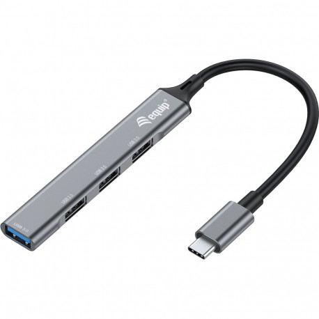 "Equip USB-Hub 4-Port 3.0/C->1x3.0 3x2.0 5Gbps o.Netzteil gr"