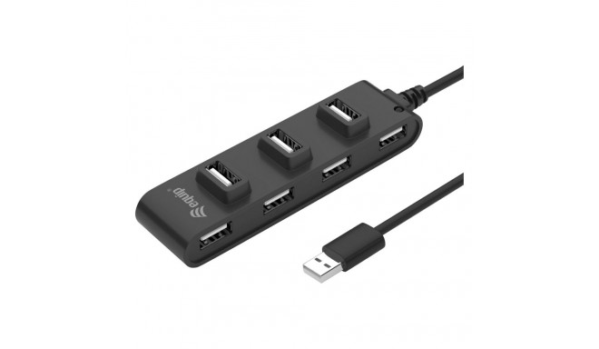 "Equip USB-Hub 7-Port 2.0 ->7x2.0 480Mbps o.Netzteil sw"