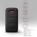 ACU-DPQ100 GaN 3xport seinalaadija 100W must