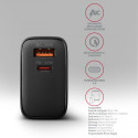 ACU-PQ45 PD&QC 2-port seinalaadija 45W must