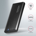 Axagon External USB-C 3.2 Gen 2 metal box for M.2 NVMe & SATA SSD disk. Screwless.